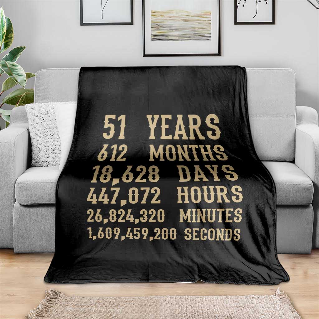 Vintage 51st Milestone Birthday Throw Blanket 51 Years Of Being Awesome