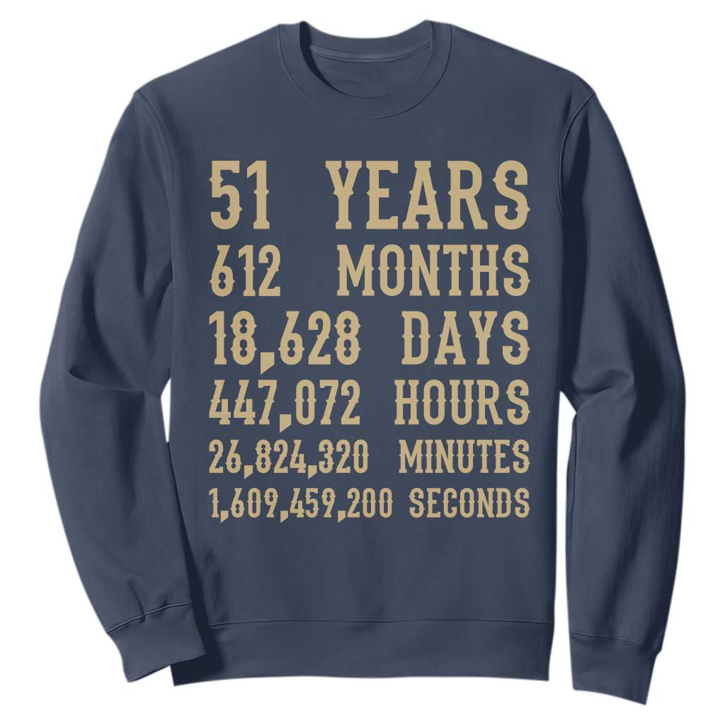 Vintage 51st Milestone Birthday Sweatshirt 51 Years Of Being Awesome