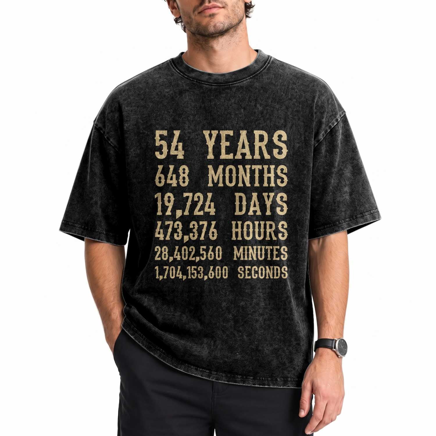 Vintage 54th Milestone Birthday Washed Cotton T-Shirt 54 Years Of Being Awesome