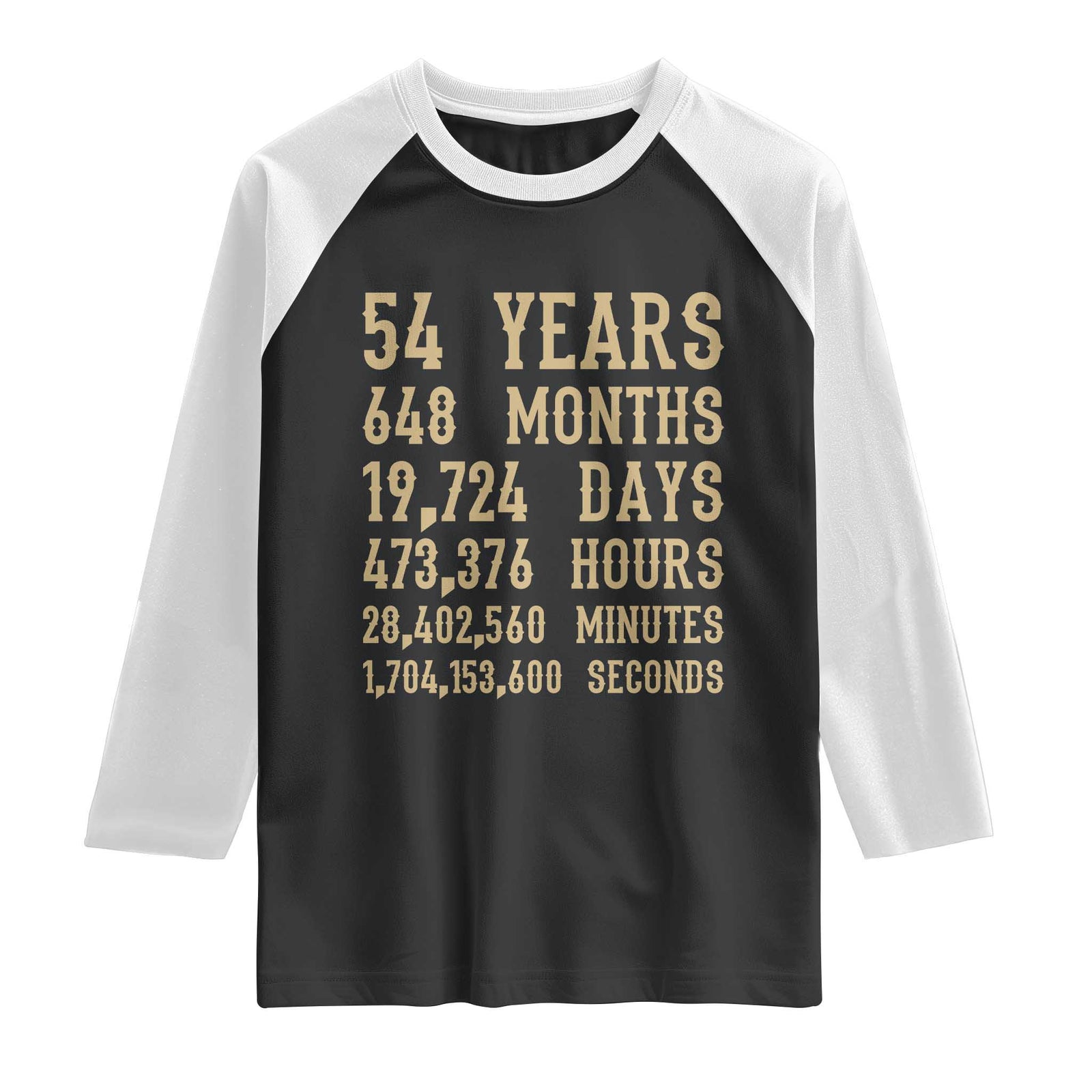 Vintage 54th Milestone Birthday Raglan Shirt 54 Years Of Being Awesome