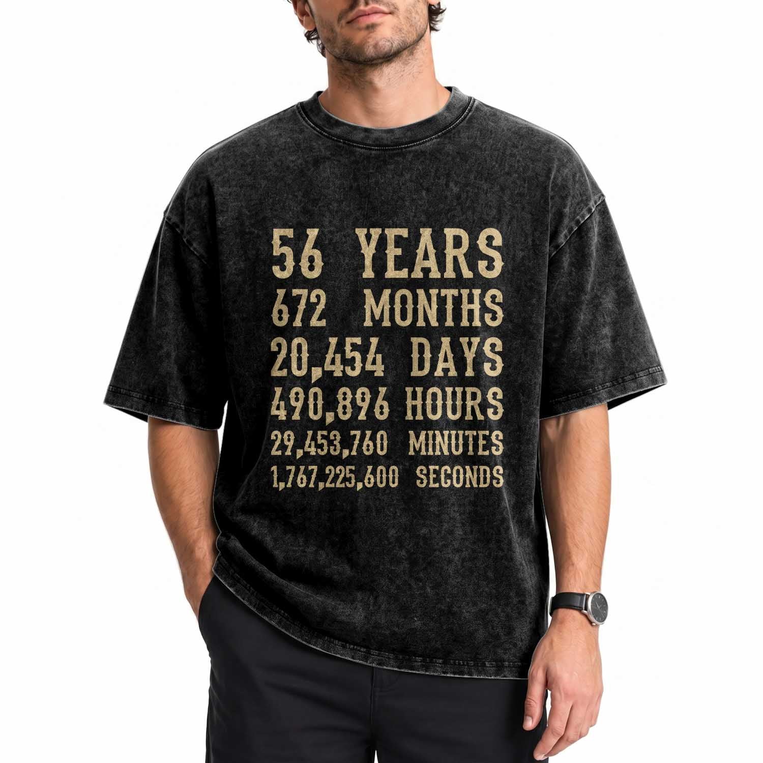 Vintage 56th Milestone Birthday Washed Cotton T-Shirt 56 Years Of Being Awesome