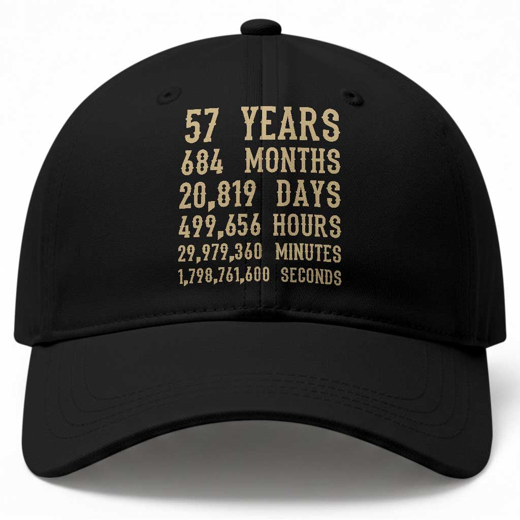 Vintage 57th Milestone Birthday Baseball Cap 57 Years Of Being Awesome
