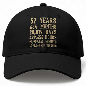 Vintage 57th Milestone Birthday Baseball Cap 57 Years Of Being Awesome