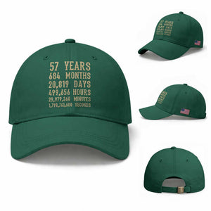 Vintage 57th Milestone Birthday Baseball Cap 57 Years Of Being Awesome
