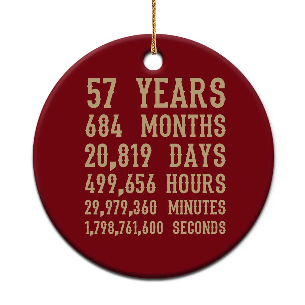 Vintage 57th Milestone Birthday Ceramic Ornament 57 Years Of Being Awesome