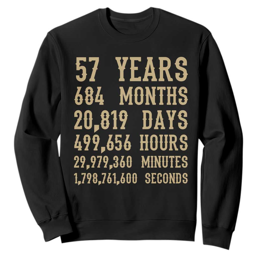 Vintage 57th Milestone Birthday Sweatshirt 57 Years Of Being Awesome