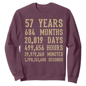 Vintage 57th Milestone Birthday Sweatshirt 57 Years Of Being Awesome