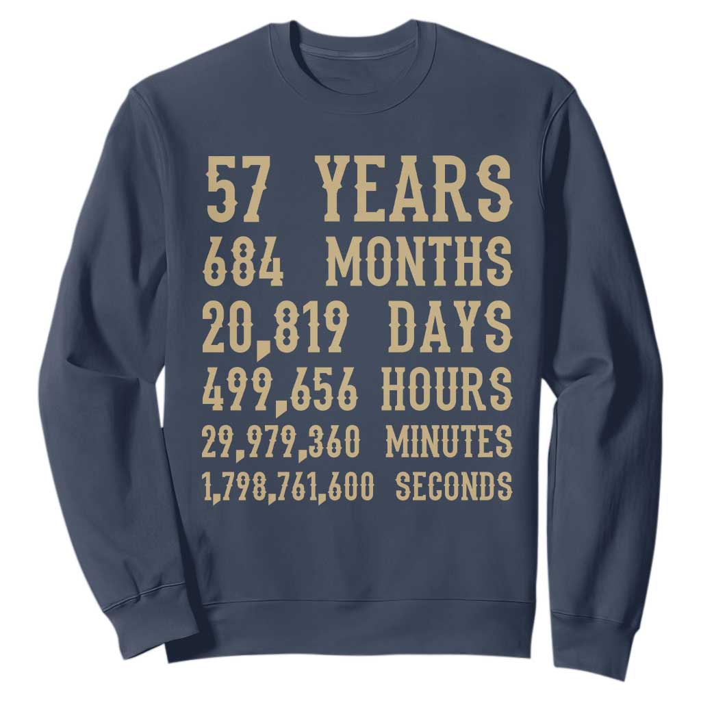 Vintage 57th Milestone Birthday Sweatshirt 57 Years Of Being Awesome