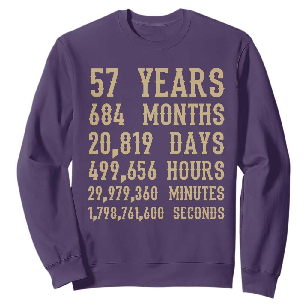 Vintage 57th Milestone Birthday Sweatshirt 57 Years Of Being Awesome