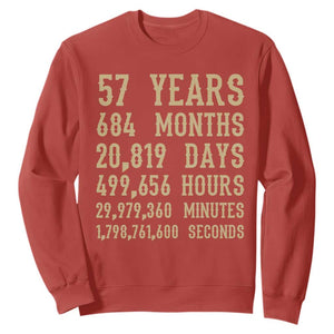Vintage 57th Milestone Birthday Sweatshirt 57 Years Of Being Awesome