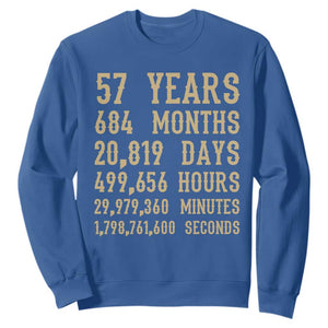 Vintage 57th Milestone Birthday Sweatshirt 57 Years Of Being Awesome
