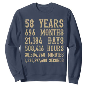 Vintage 58th Milestone Birthday Sweatshirt 58 Years Of Being Awesome