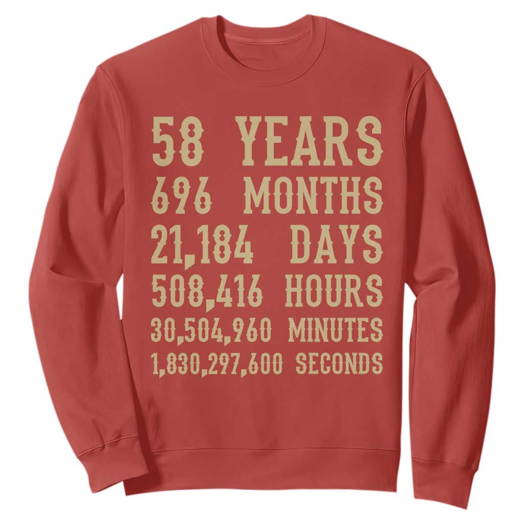 Vintage 58th Milestone Birthday Sweatshirt 58 Years Of Being Awesome