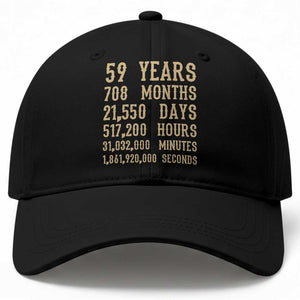 Vintage 59th Milestone Birthday Baseball Cap 59 Years Of Being Awesome