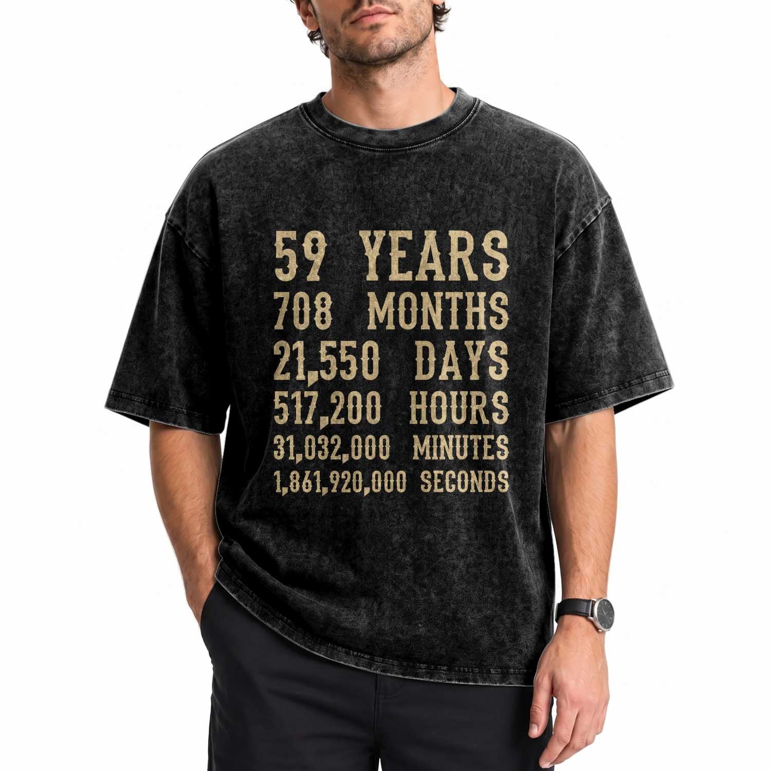 Vintage 59th Milestone Birthday Washed Cotton T-Shirt 59 Years Of Being Awesome