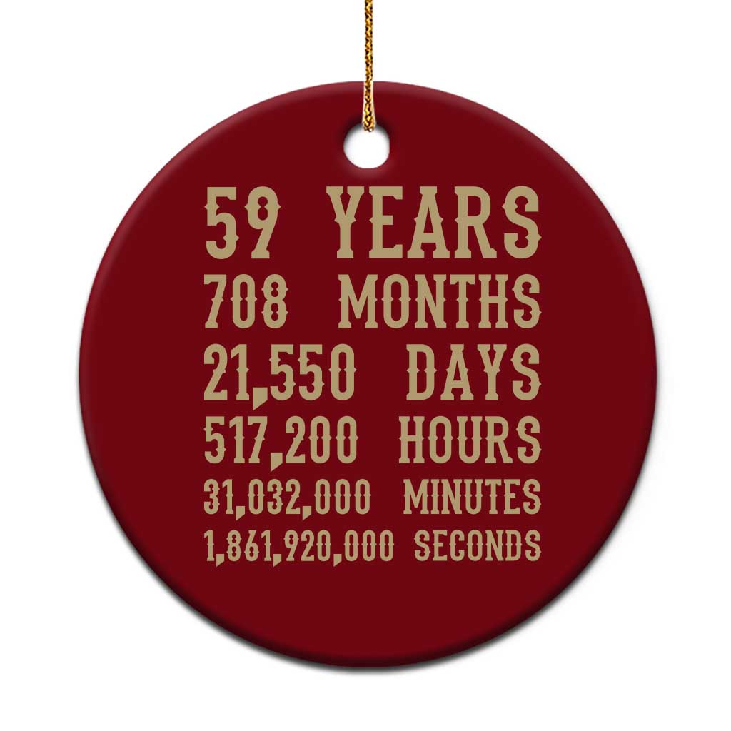 Vintage 59th Milestone Birthday Ceramic Ornament 59 Years Of Being Awesome