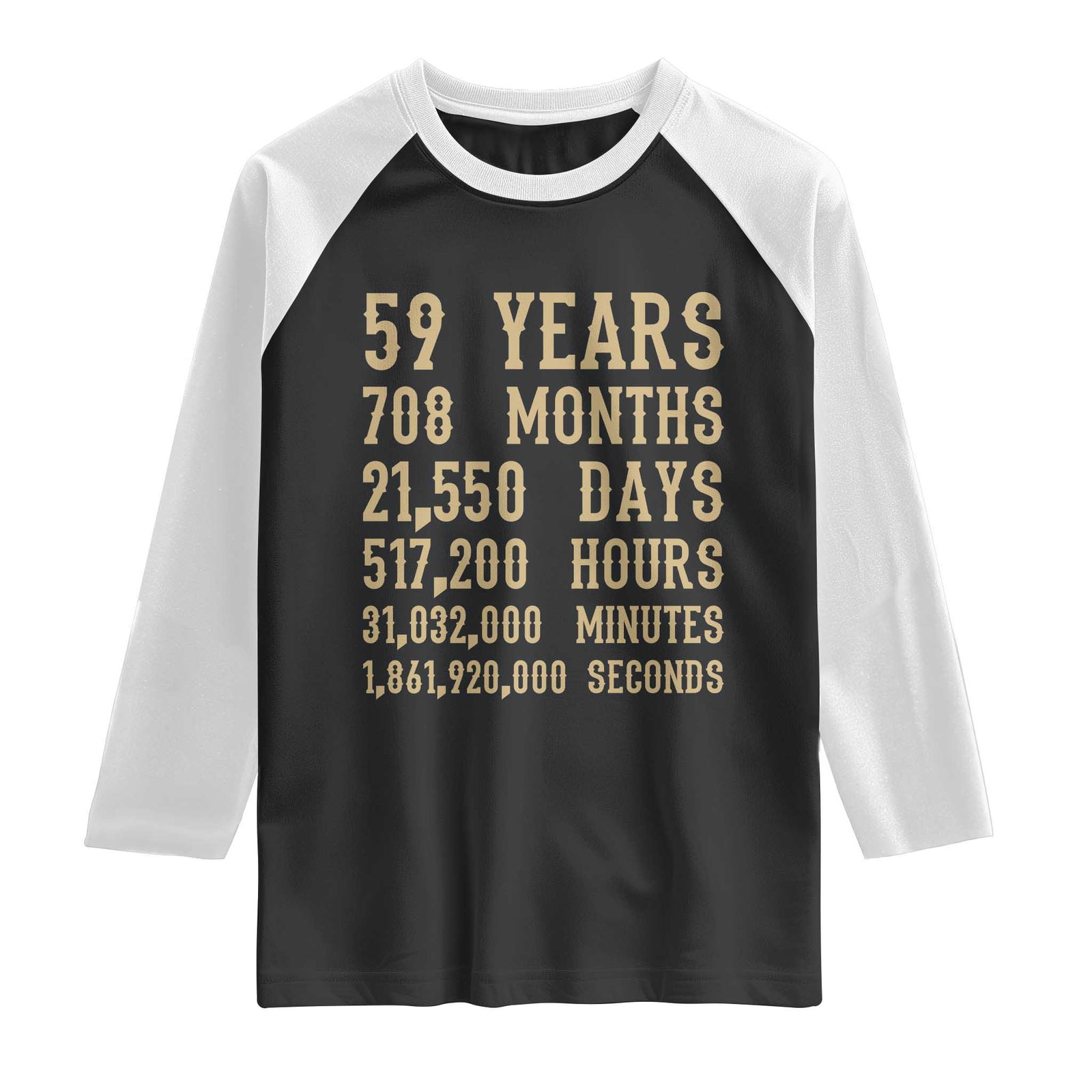 Vintage 59th Milestone Birthday Raglan Shirt 59 Years Of Being Awesome