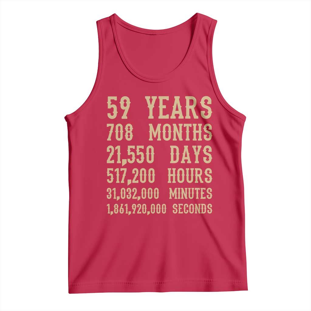 Vintage 59th Milestone Birthday Tank Top 59 Years Of Being Awesome