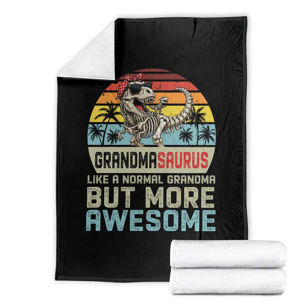 Vintage Grandmasaurus Throw Blanket Like A Normal Grandma But More Awesome