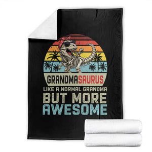 Vintage Grandmasaurus Throw Blanket Like A Normal Grandma But More Awesome