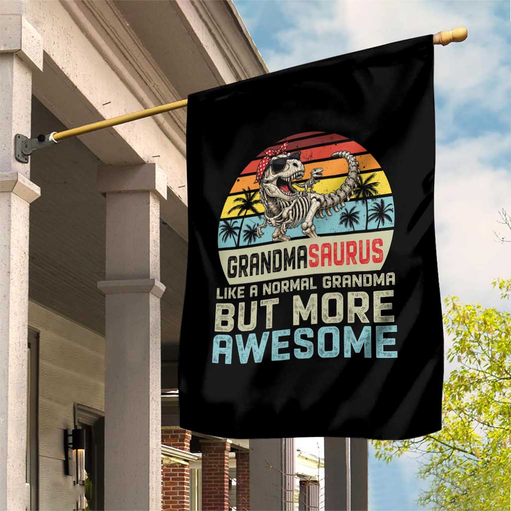 Vintage Grandmasaurus Garden Flag Like A Normal Grandma But More Awesome