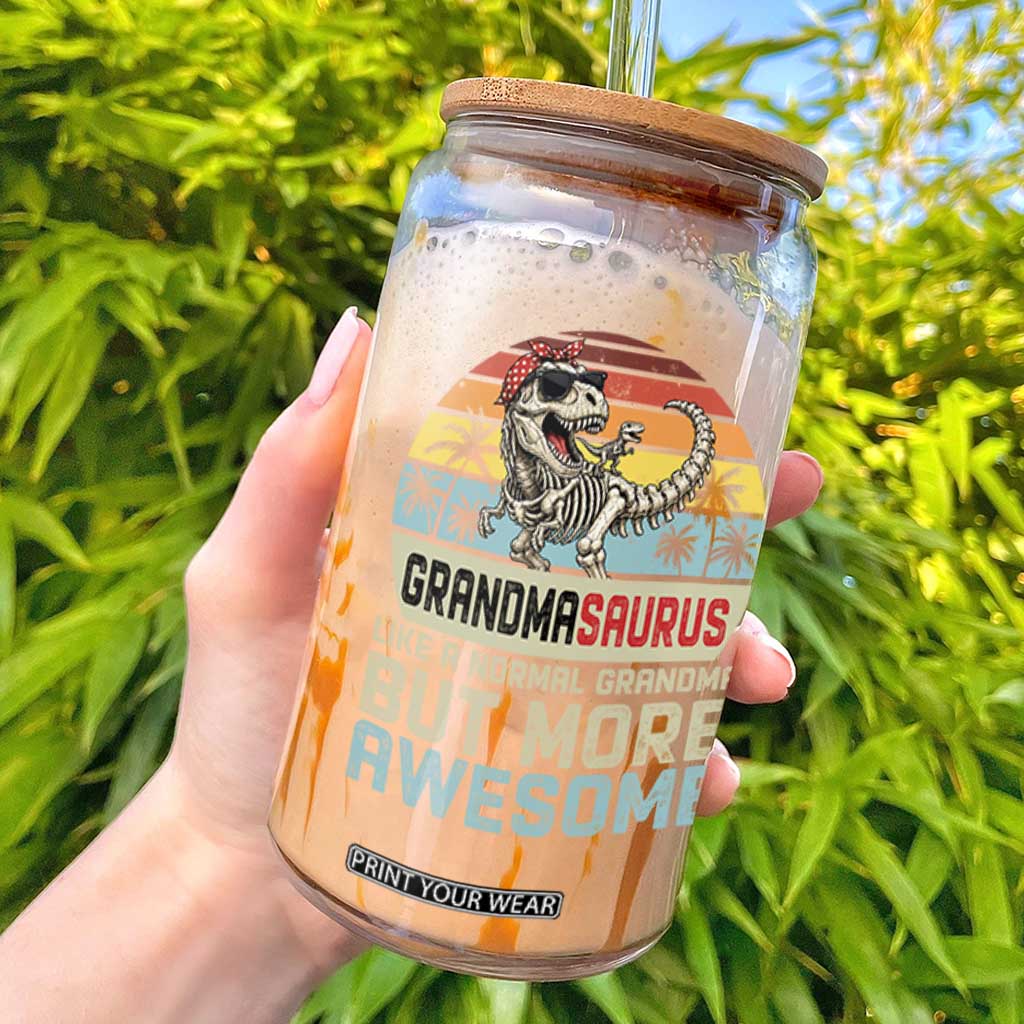 Vintage Grandmasaurus Glass Can Like A Normal Grandma But More Awesome