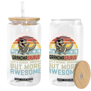 Vintage Grandmasaurus Glass Can Like A Normal Grandma But More Awesome