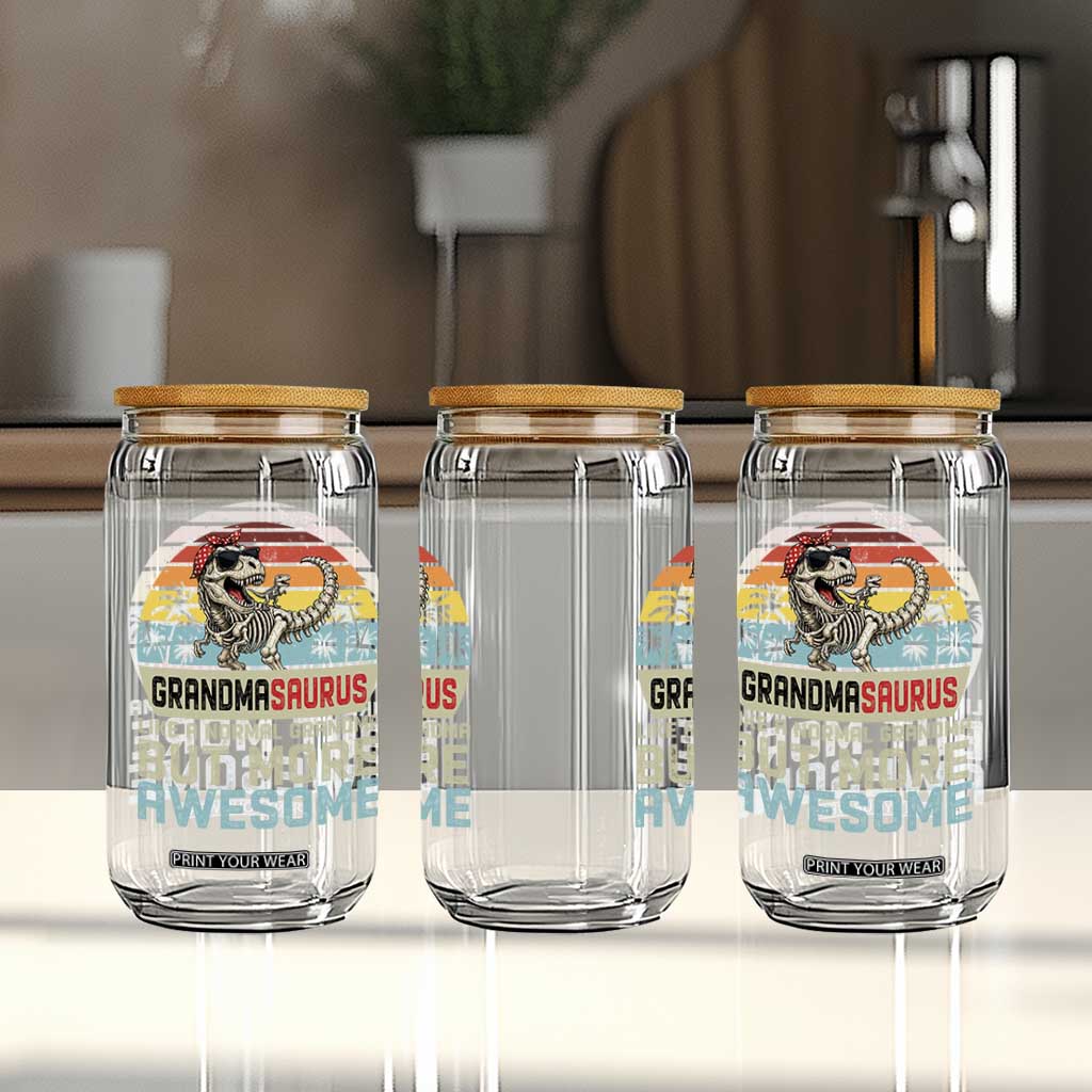 Vintage Grandmasaurus Glass Can Like A Normal Grandma But More Awesome