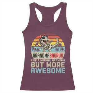 Vintage Grandmasaurus Racerback Tank Top Like A Normal Grandma But More Awesome