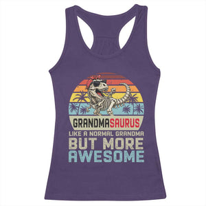 Vintage Grandmasaurus Racerback Tank Top Like A Normal Grandma But More Awesome