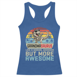 Vintage Grandmasaurus Racerback Tank Top Like A Normal Grandma But More Awesome