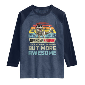 Vintage Grandmasaurus Raglan Shirt Like A Normal Grandma But More Awesome