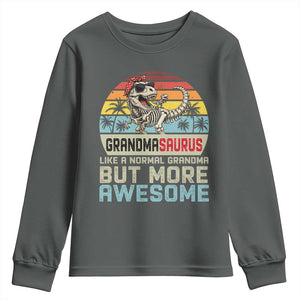 Vintage Grandmasaurus Youth Sweatshirt Like A Normal Grandma But More Awesome