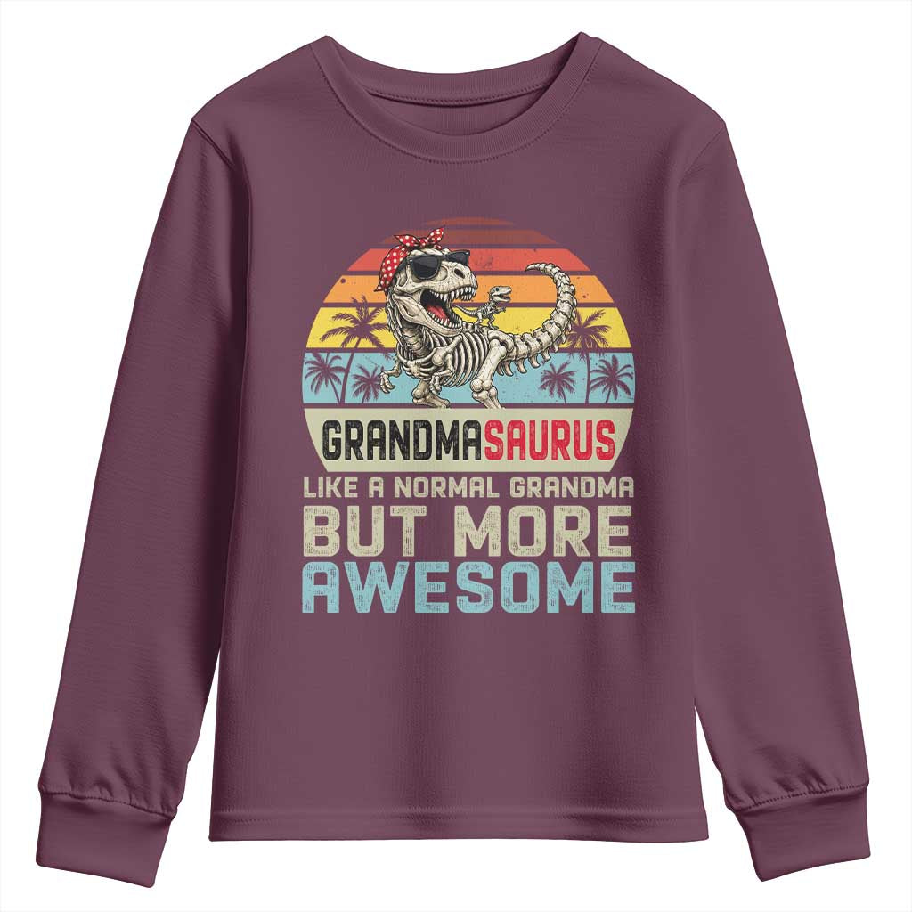 Vintage Grandmasaurus Youth Sweatshirt Like A Normal Grandma But More Awesome