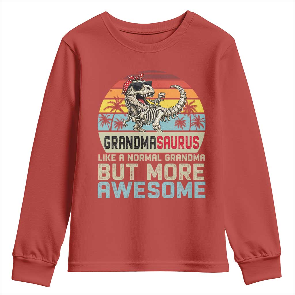 Vintage Grandmasaurus Youth Sweatshirt Like A Normal Grandma But More Awesome