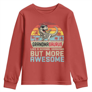 Vintage Grandmasaurus Youth Sweatshirt Like A Normal Grandma But More Awesome