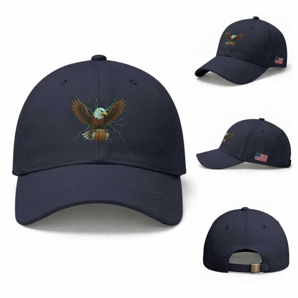 Lightning Eagle Lover Baseball Cap Sport Lover Gift TS12 Baseball Cap Universal Fit Navy Print Your Wear