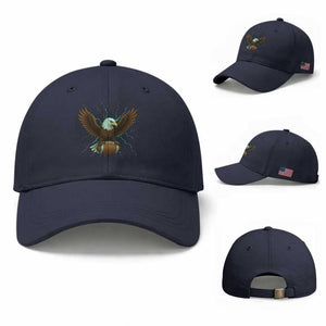 Lightning Eagle Lover Baseball Cap Sport Lover Gift TS12 Baseball Cap Universal Fit Navy Print Your Wear