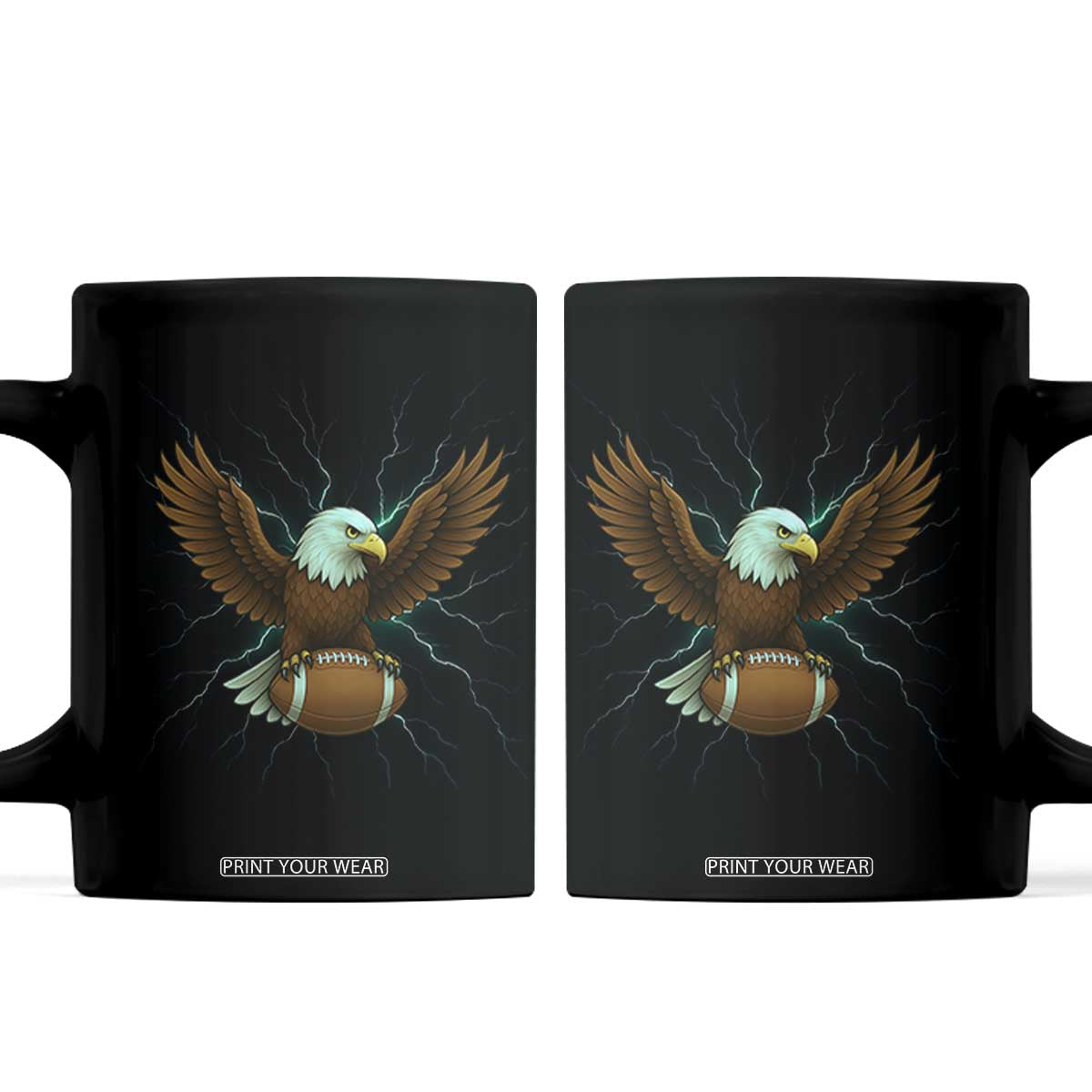 Lightning Eagle Lover Coffee Mug Sport Lover Gift TS12 Black Print Your Wear