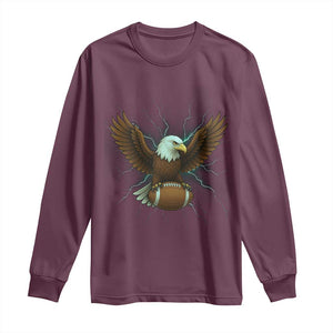 Lightning Eagle Lover Long Sleeve Shirt Sport Lover Gift TS12 Maroon Print Your Wear