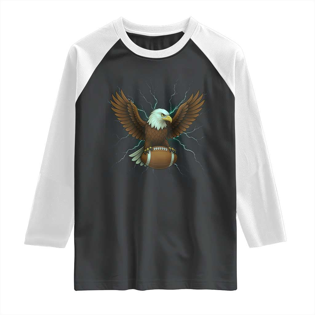 Lightning Eagle Lover Raglan Shirt Sport Lover Gift TS12 Black White Print Your Wear
