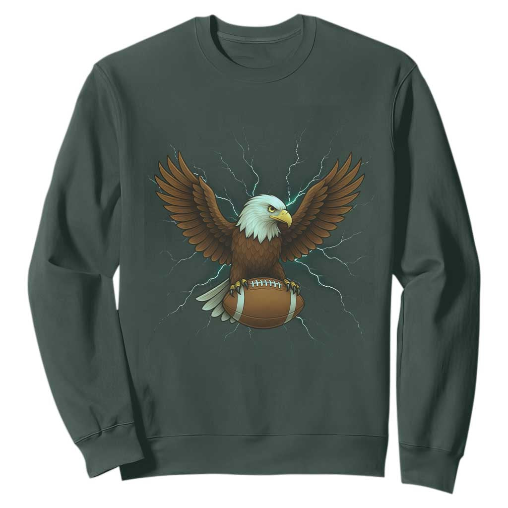 Lightning Eagle Lover Sweatshirt Sport Lover Gift TS12 Dark Forest Green Print Your Wear