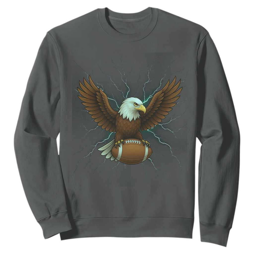 Lightning Eagle Lover Sweatshirt Sport Lover Gift TS12 Dark Heather Print Your Wear
