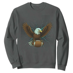 Lightning Eagle Lover Sweatshirt Sport Lover Gift TS12 Dark Heather Print Your Wear