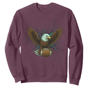 Lightning Eagle Lover Sweatshirt Sport Lover Gift TS12 Maroon Print Your Wear