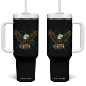 Lightning Eagle Lover Tumbler With Handle Sport Lover Gift TS12 One Size: 40 oz Black Print Your Wear