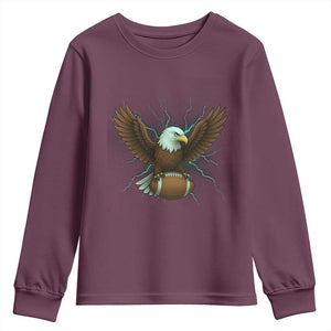 Lightning Eagle Lover Youth Sweatshirt Sport Lover Gift TS12 Maroon Print Your Wear