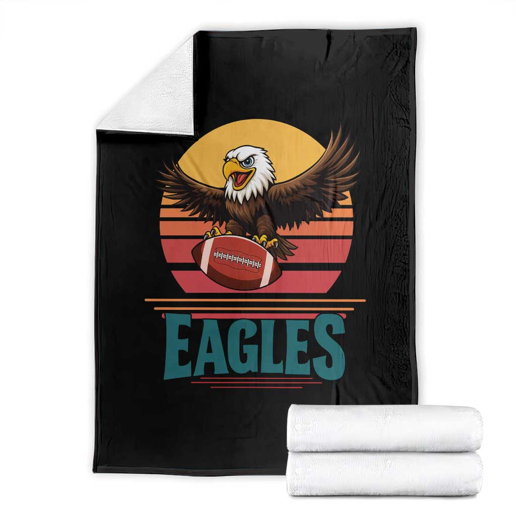 Funny EFF Retro Vintage Style Football Lover Gift Throw Blanket TS12 Black Print Your Wear