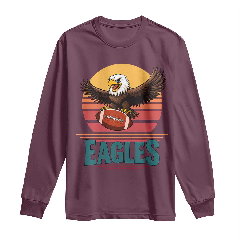 Funny EFF Retro Vintage Style Football Lover Gift Long Sleeve Shirt TS12 Maroon Print Your Wear