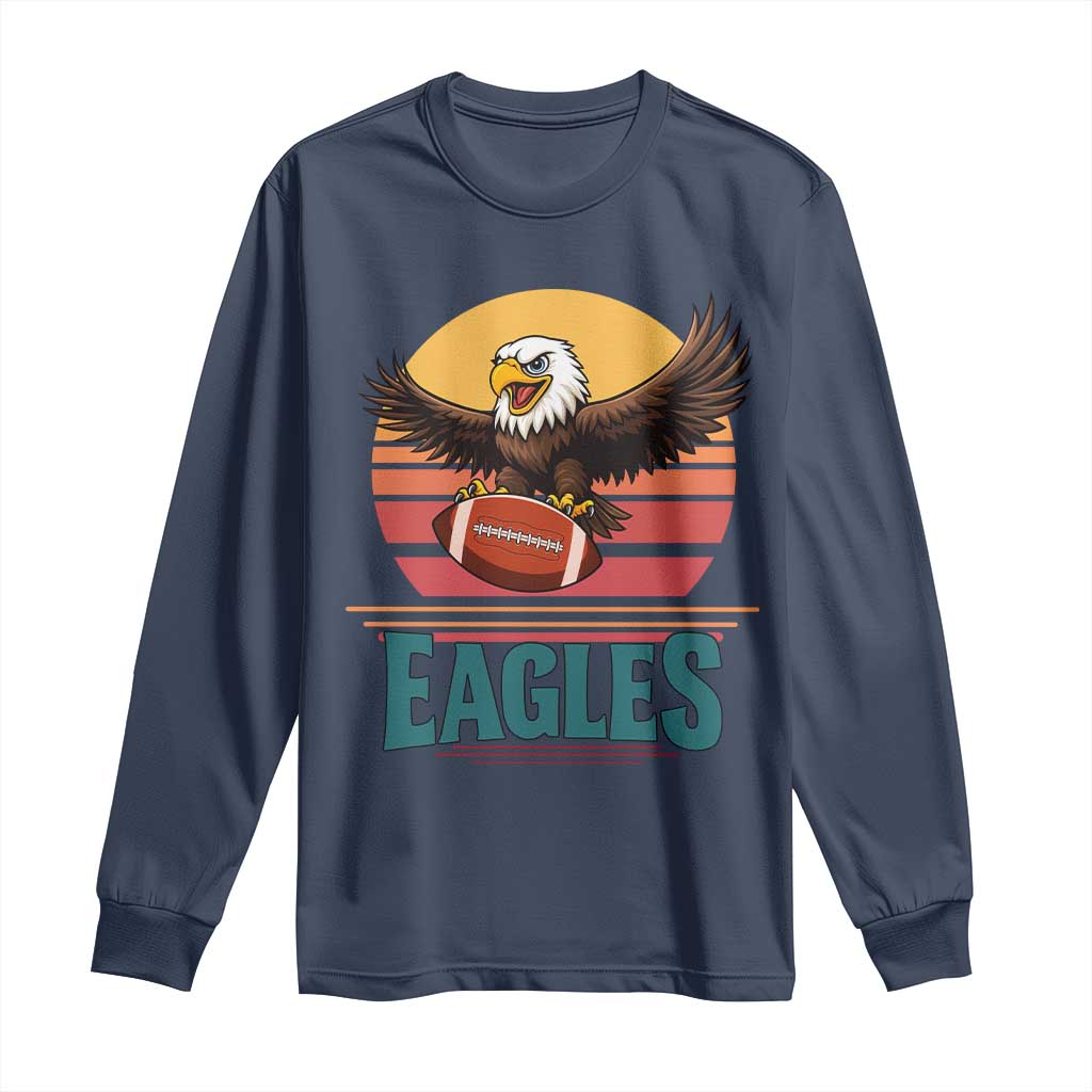 Funny EFF Retro Vintage Style Football Lover Gift Long Sleeve Shirt TS12 Navy Print Your Wear